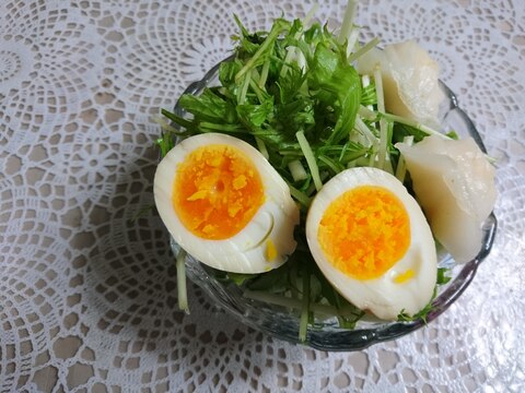 味たまと海老餃子のサラダ